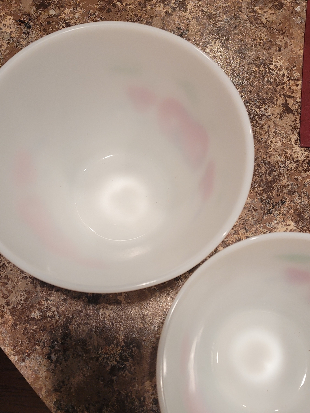 vintage Fire-King "Apples and Cherries" Milk Glass mixing bowls. Set Of 3. - Picture 12 of 16